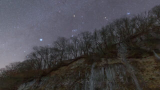 白川氷柱群の星景