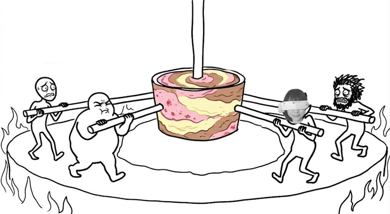 アイスを回す人